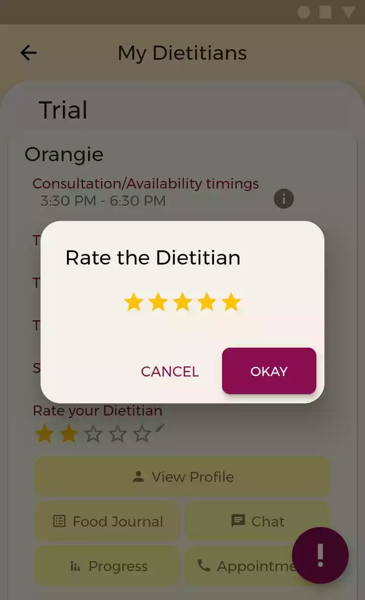 Dietitian Near Me appointment page screenshot